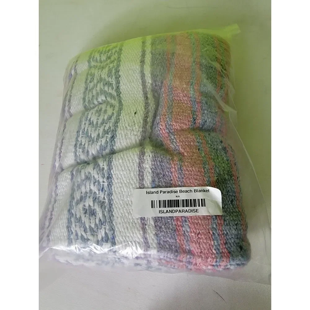 Striped Beach Blanket Blue And Pink 48